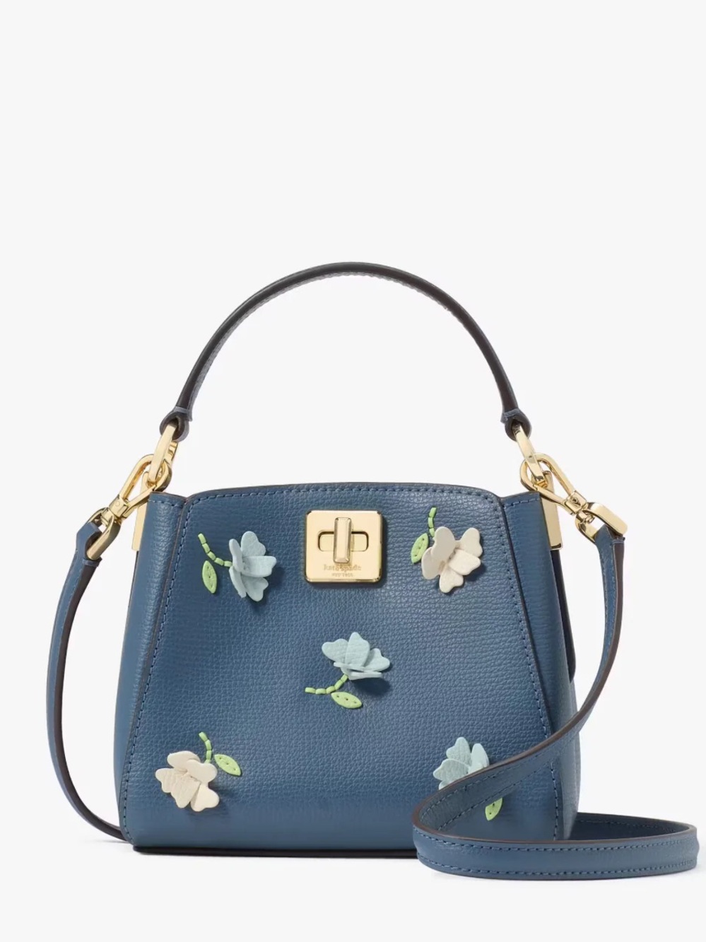 NWT Kate Spade Phoebe Bluesone Appliqué Mini Leather Top Handle Satchel